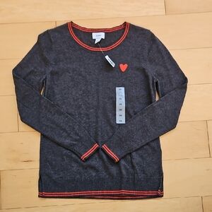 Old Navy Gray Sweater with Red Accents